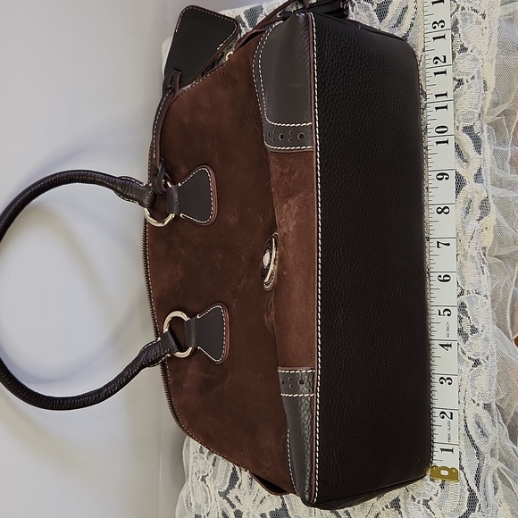 Dooney and Bourke Sued and Leather Satchel - Picture 14 of 16